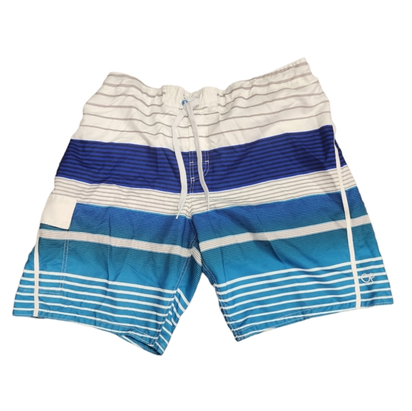 OP Men's Blue White Striped Swim/Board Trunks Size 2XL - Picture 1 of 11